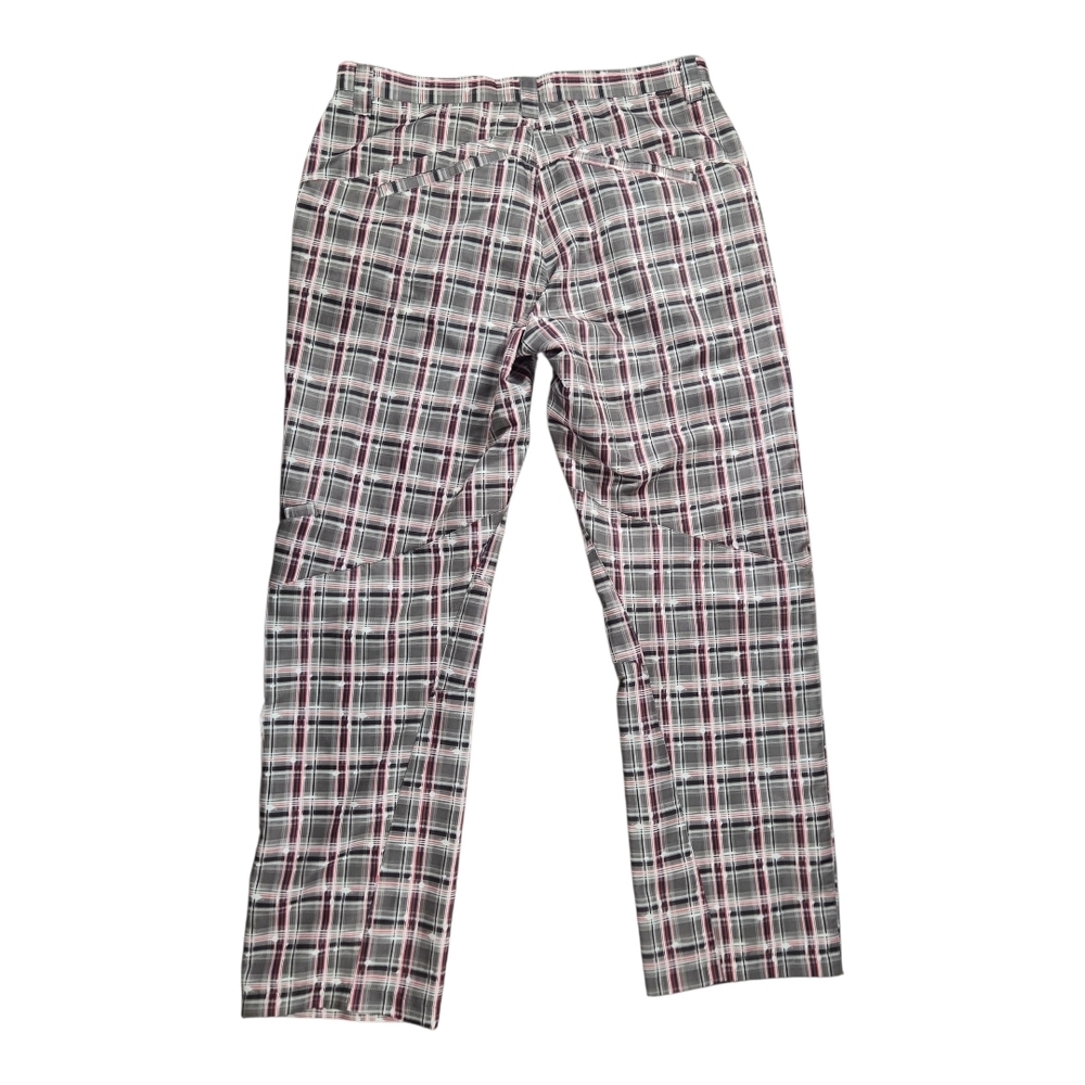 Oakley Men's Plaid Golf Pants - Black, Gray, and Pink Size 36x33